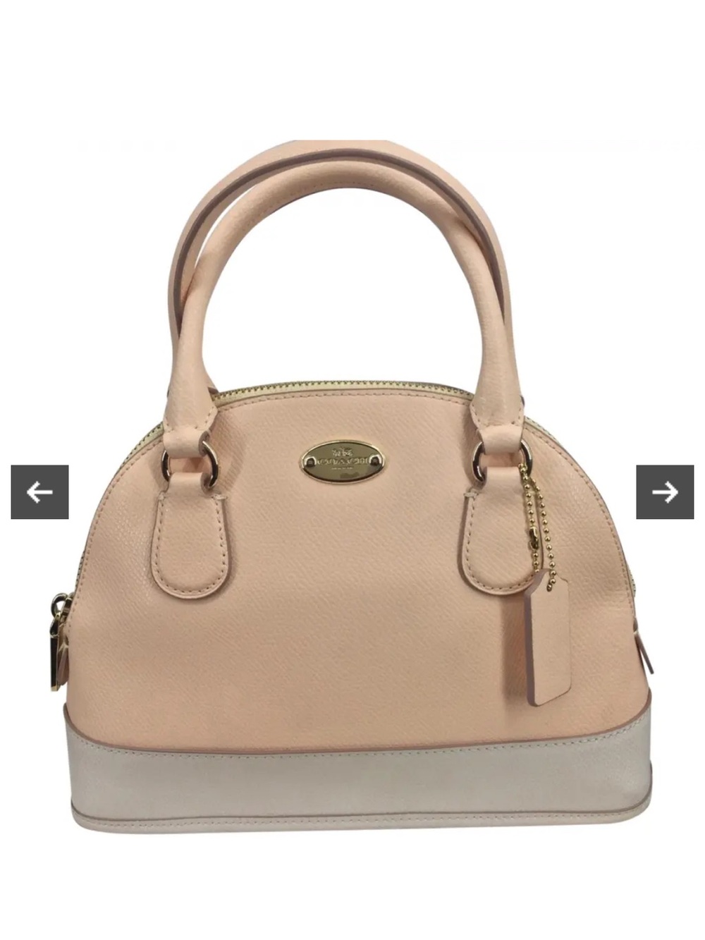 Coach Leather bag peach pink domed satchel purse